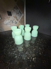 VTG Jadeite Green Glass Double Egg Cups,Fire King. MCM, versatile Sold Separate picture