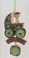 KSA Future Hunter Christmas Ornament Kurt S Adler Baby Carraige Camoflage Resin picture