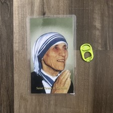 Pocket relic prayer card Blessed Mother St Saint Teresa of Calcutta make life picture