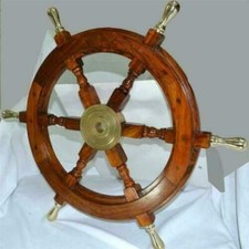 Antique Maritime Nautical Wheel Wooden Ship Wheel Vintage Unique Decorative Gift picture