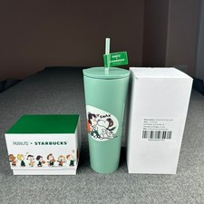 Starbucks Peanuts Snoopy 3 Piece Bundle Cold Cup Glass Mug Woodstock NEW picture