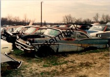 Junkyard junk rusty old vintage automobile car found photo 3.5x5