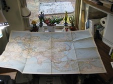 VINTAGE ASIA AND ADJACENT AREAS MAP December 1942 National Geographic picture
