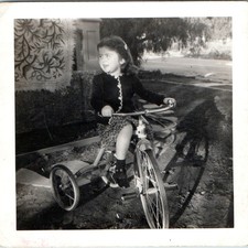 c1940s Cute Girl Tricycle 3.5