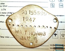 1947 FRENCH FOREIGN LEGION - Indochina War - DOG TAG # 155 699 - VIETNAM - Q.111 picture