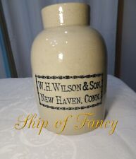 Antique Stoneware Oyster Jug, W.H. Wilson & Son, New Haven, Conn picture
