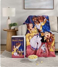 NEW Disney Beauty And The Beast VHS Boxed Silk Touch Throw, 50