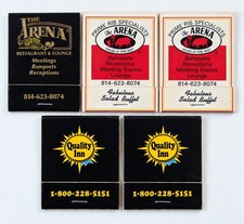 Vintage Quality Inn Matchbooks Lot of 5 The Arena Bedford Bloomsburg PA Matches picture
