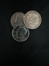 Copper / Silver coin magic Trick Made With Real Kennedy Half   , 3 Coin Set picture
