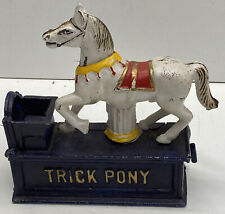 VTg Reproduction Cast Iron TRICK PONY Mechanical Coin Bank picture