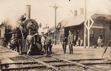 Railroad Station, Tecumseh MI Michigan 1913 RPPC Photo Postcard COPY picture