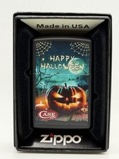 Case Cutlery Jack-O-Lantern Halloween Black Matte Zippo Lighter NEW picture