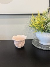 Fostoria Pink Milk Glass Diamond Swag Lincoln Drape Bowl 3.5”x 6