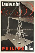 Philips Radio Vintage Poster - 1930s Broadcast Art - 16x24” 📡 Early 20th picture