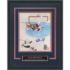 Sam Bennett Autographed Florida Panthers (Stanley Cup Goal) Deluxe Framed 8x10 P picture