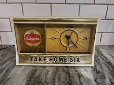 Vintage Schaefer Beer Advertising Clock “Take Home Six” - Works - Clock & Light picture