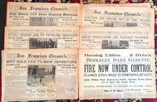 ​LOT OF 6 Original 1906 San Francisco Earthquake Newspapers Chronicle & Gazette picture