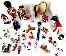 VTG '50s - '60s LOT 30 Christmas Tree Ornaments Adler Waterford Crystal Snowman picture