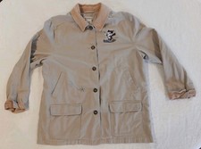 VTG Disney Store Barn Jacket Mickey and Friends Embroidered Beige Skiing Large picture