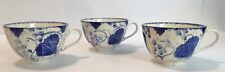 Poole Pottery Blue Vine Tea Cups, Lot Of 3 Vintage Poole Pottery Blue Vine Jumbo picture