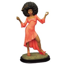 Ebony Treasures Retro Afro Queen Red 9 in Resin Figurine Decor picture