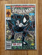 Spider-Man #13 1991 Todd McFarlane Black Suit Newsstand VF Read Description picture