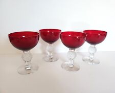 Morgantown Ruby Red Crystal Golf Ball Set Of 4 Champagne/Tall Wine Glasses 5