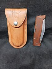 VTG IMPERIAL PRO HUNTER USA Stainless Hunting Knife Lockback Leather Sheath picture