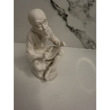 VTG Lenwile Ardalt Asian Man Statue White Japan Carving Collectible Porcelain picture