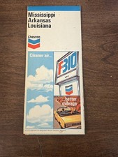 1971 Chevron Mississippi Arkansas Louisiana Map picture