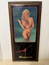 Vintage Snap On Tools Pinup Girl Wall Clock  Red Bikini ( Non Working) picture