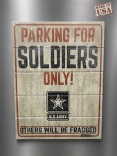 12x16 Wood Wall Sign Plaque United States Army Soldiers Parking Only Made In USA picture