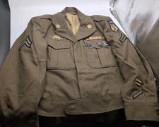 WWII US Army M1944 Ike Jacket 1944 Dated Airborne Troop Carrier Named S-1400 CO picture