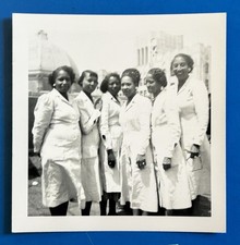 1950s African American Women in White Coats Original B&W Photo Urban Group picture