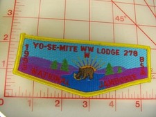 OA Lodge 278 Yo-Se-Mite 1993 Jamboree collectible gold border flap patch (m221) picture