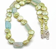 Roman Glass Silver 925 Coins Pearls Necklace Ancient Roman Glass Beads 200 B.C. picture
