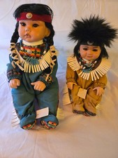 VINTAGE INDIAN BOY AND GIRL NAVAJO DOLLS picture