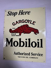 Vintage Mobiloil Garboyle Vacuum Oil Company Tin Sign picture