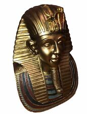 Vintage Gold Colored Egyptian Sculpture Bust Figurine King Tut 10 “ ￼ Neat picture