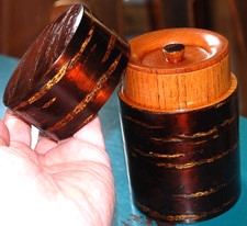 Fujiki KABAZAIKU Japan CHERRY BARK & WOOD Tea Caddy W Lid & Hidden Stopper 3pc picture