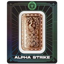 Scottsdale Mint 2024 Alpha Strike Peacock 1 oz .999 Fine Copper Bar Sealed Assay picture