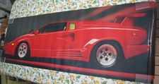 1990 Huge Vintage Lamborghini Countach Poster Institutional Finance  74x24 picture