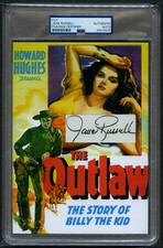 Jane Russell signed autograph 5.5x8 Actress The Outlaw Custom Cut PSA Slabbed picture
