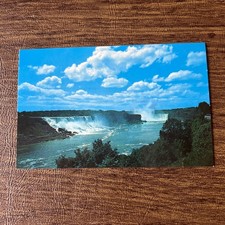 Vintage Niagara Falls Canada Horseshoe And American Falls Postcard picture