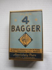 Vtg 4 Bagger Baseball Tobacco Package Harvey's Syracuse NY Tax Stamp 1926 Empty picture