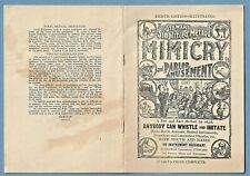 MIMICRY & PARLOR ENTERTAINMENT ~ c1920 STEWART SIMPLIFIED METHOD ~ 37 IMITATIONS picture