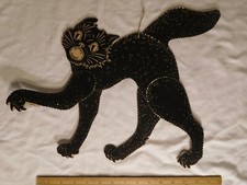 Antique Halloween Jointed Beistle 2-Sided Black Cat picture