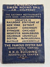 rockefeller center gateway oyster bar cafe matchbook RARE WOW FACTOR  picture