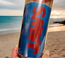 NEW 50 Years of JAWS 20 OZ TRAVEL TUMBLER With Straw + Free SEALED Jaws DVD picture