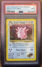 Erika's Clefable 3/132 Gym Heroes Holo Lovely Swirl PSA 9 MINT picture